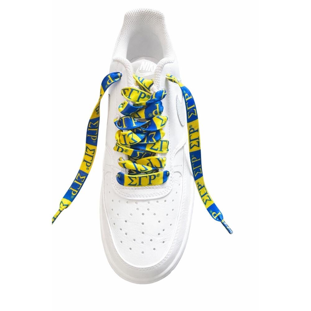 Sigma Gamma Rho Sorority Shoe Laces Royal Blue Gold  125x1.2cm